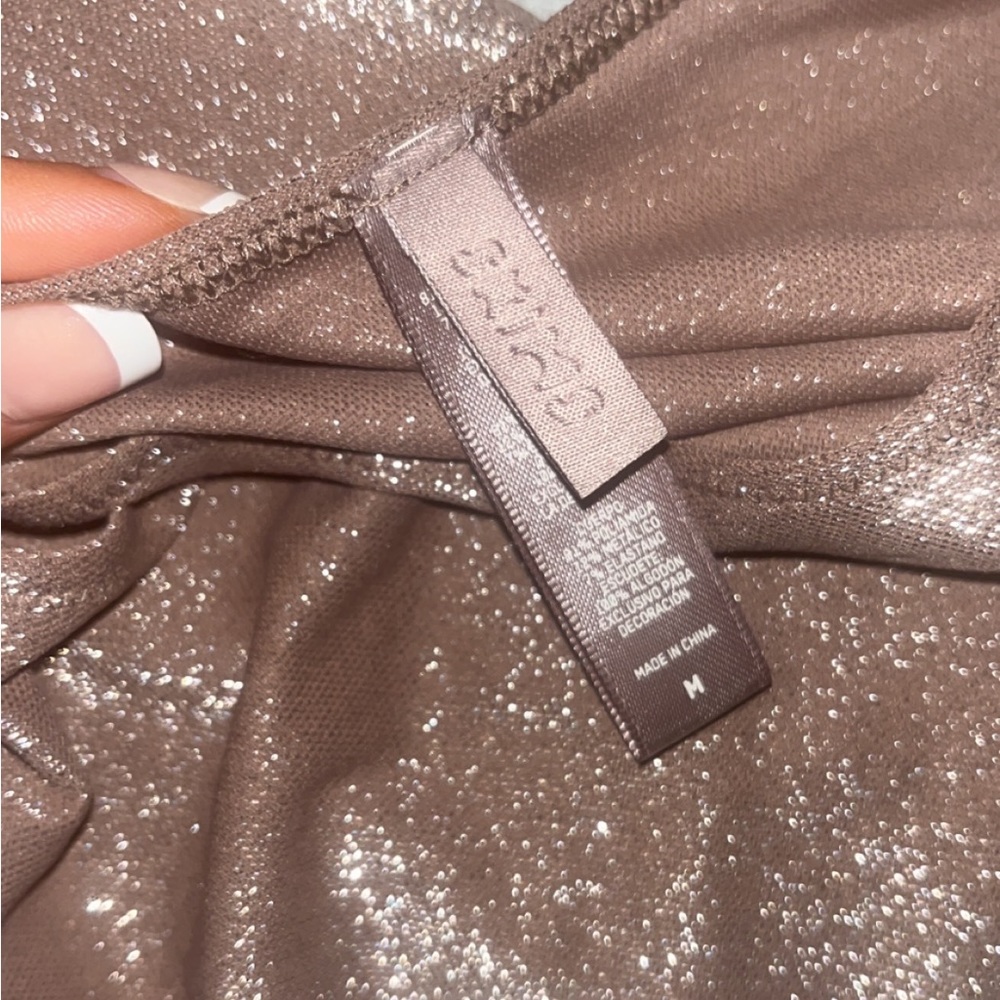 skims brown shimmer bodysuit